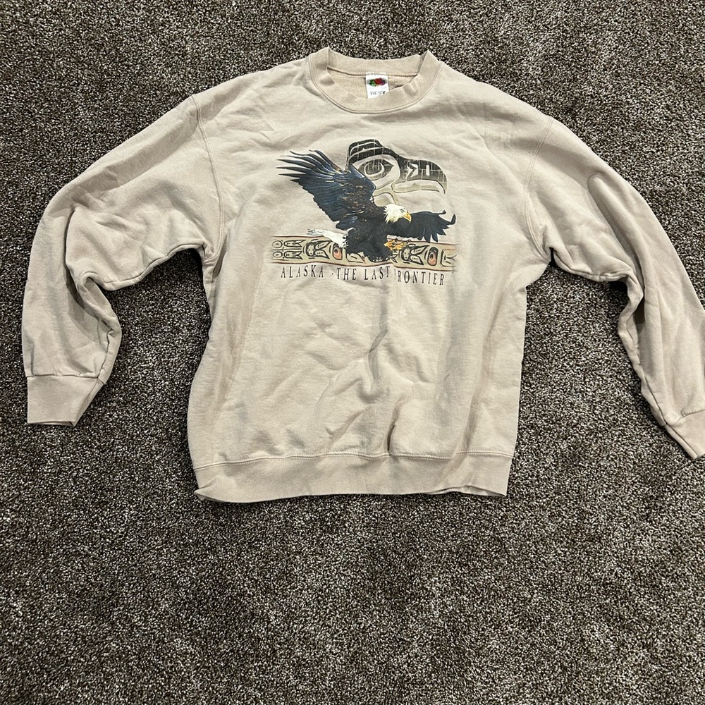 Fruit of the Loom Tan Crewneck Sweater Classic Style